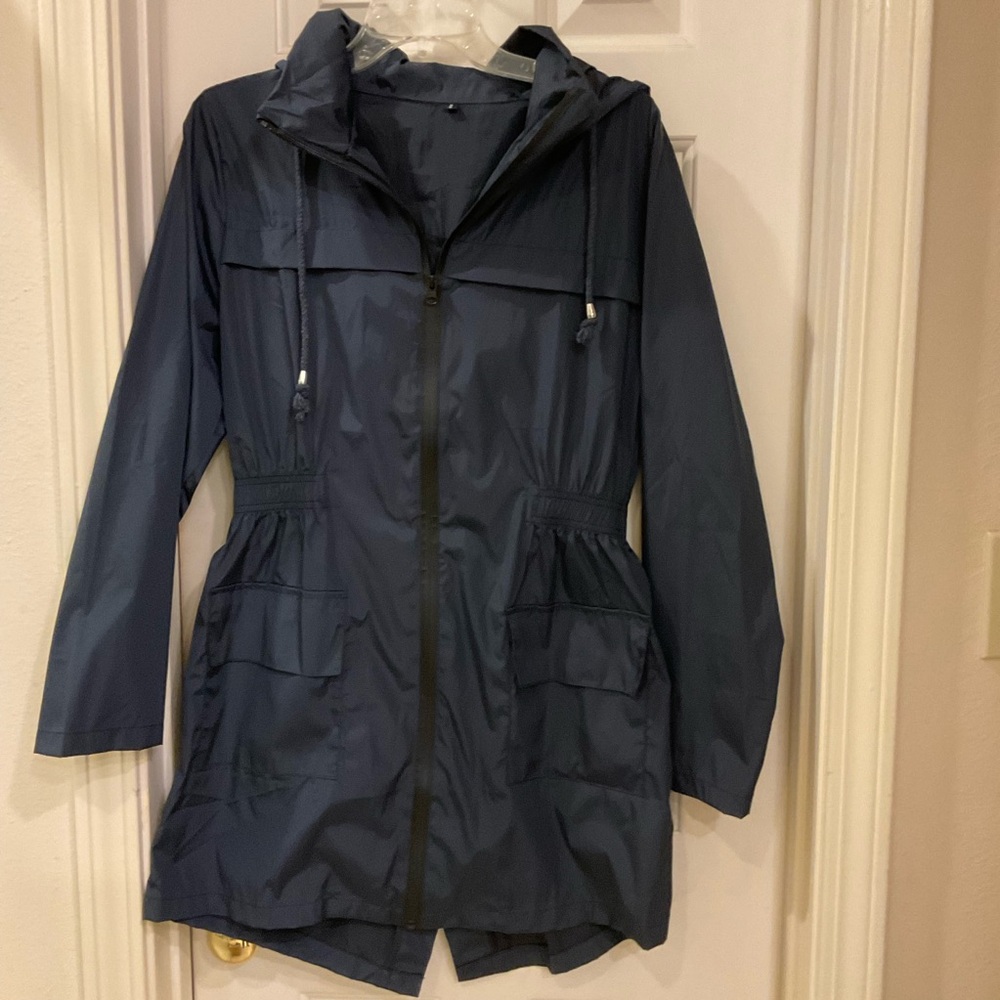 LOMON Womens Lightweight Waterproof Rain Jacket Outdoor Hooded Raincoat Sz Small - Picture 1 of 11